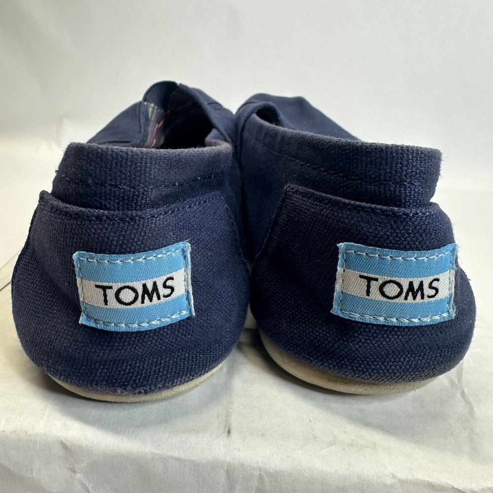 TOMS Womens Alpargata Navy Blue Canvas Slip On Flat Shoes Size 8.5 1002810319-10 - Picture 8 of 9